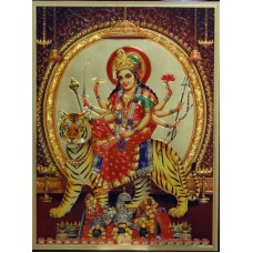 Aum Gold Foil Picture Durga