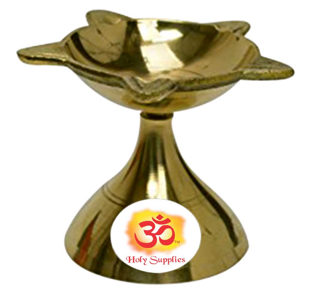 Aum Medium Puna Diya - Brass Prayer Lamp