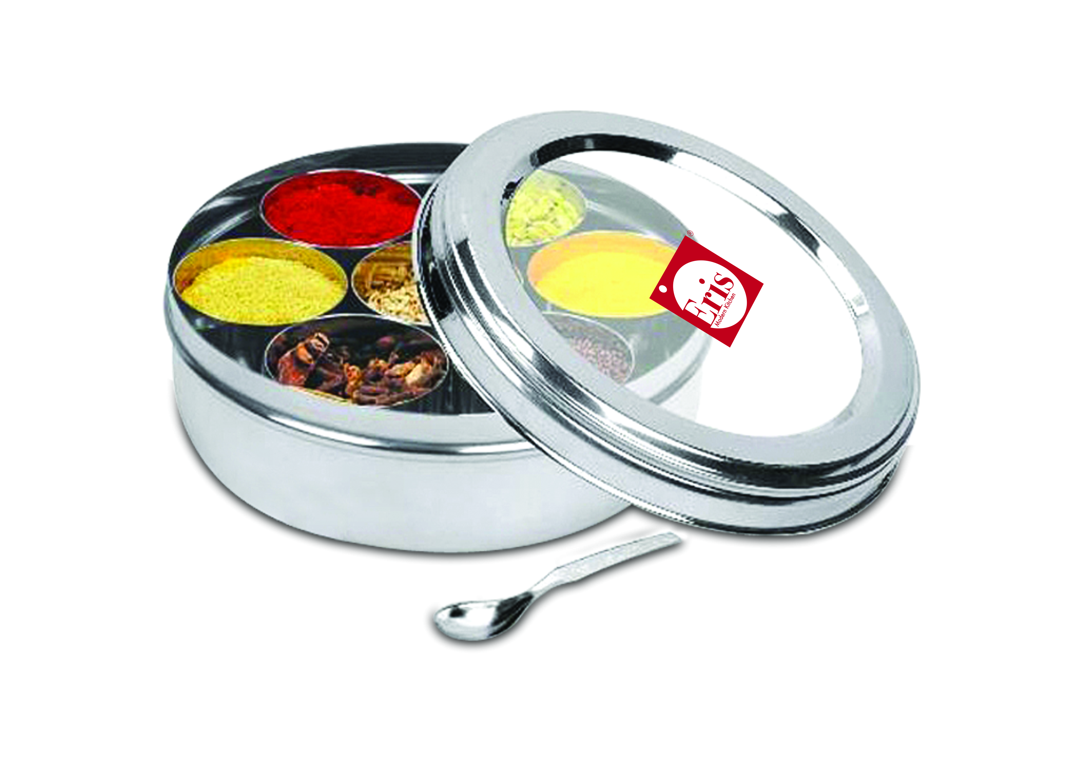 Eris Extra Large Spice Box with See Thru Lid - Masala Dabba